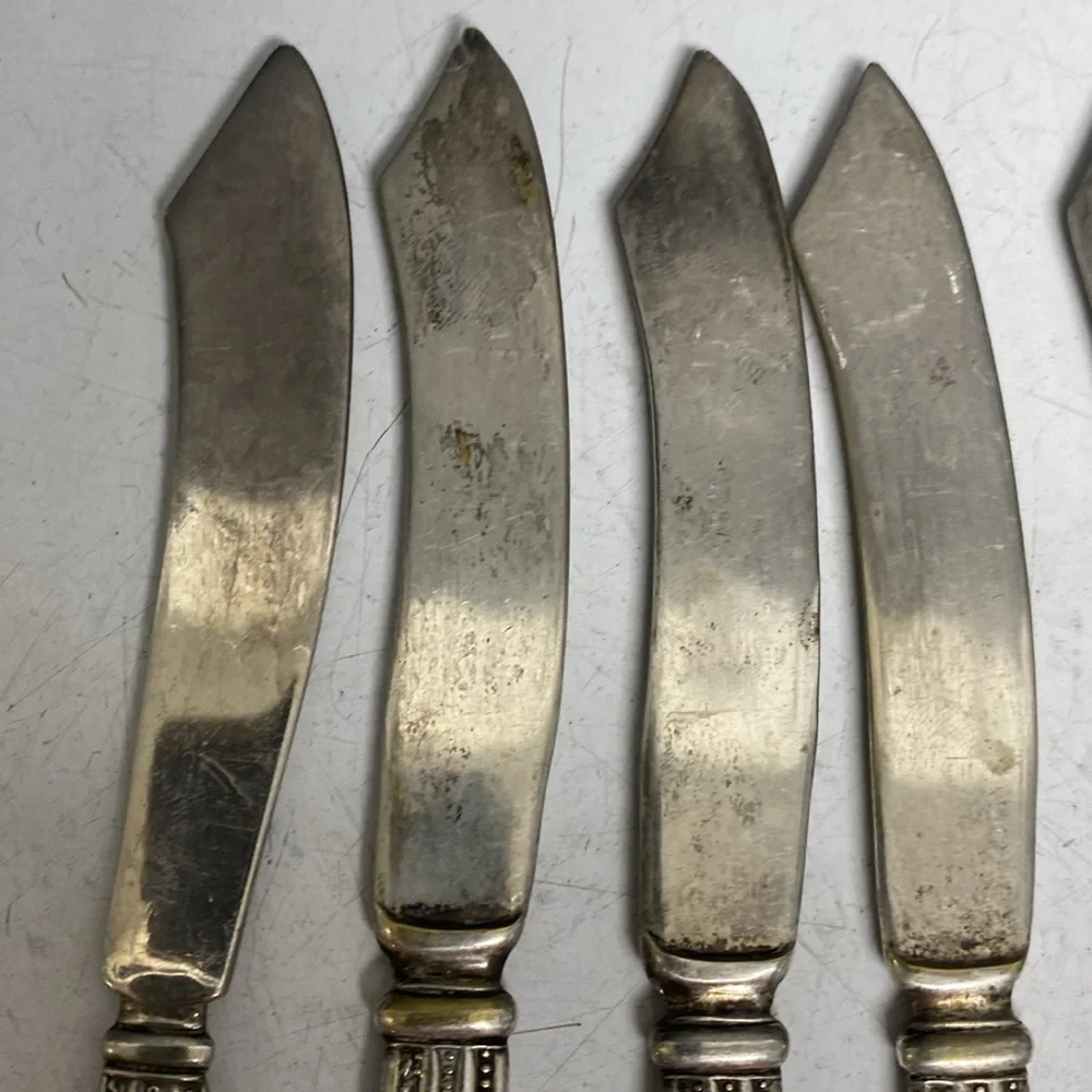 CINDERELLA Flat Handle Fruit Knives 1885 Silverplate Butter Knife